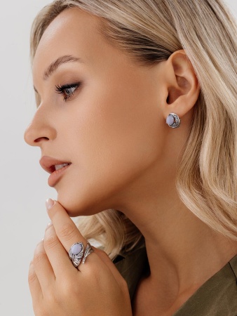 Купить оптом серьги из серебра с агатами 2310391601-84 от Krasnoe