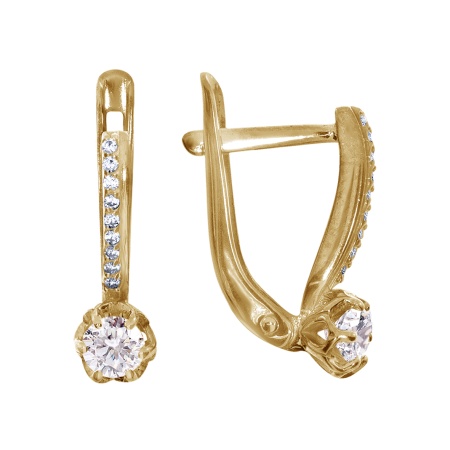 Купить оптом серьги из серебра с фианитами 2320200009 от Krasnoe