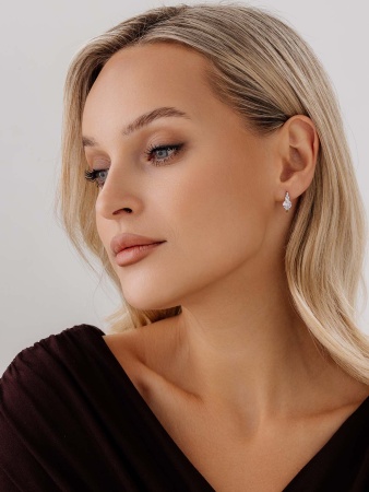 Купить оптом серьги из серебра с фианитами 2340200260 от Krasnoe