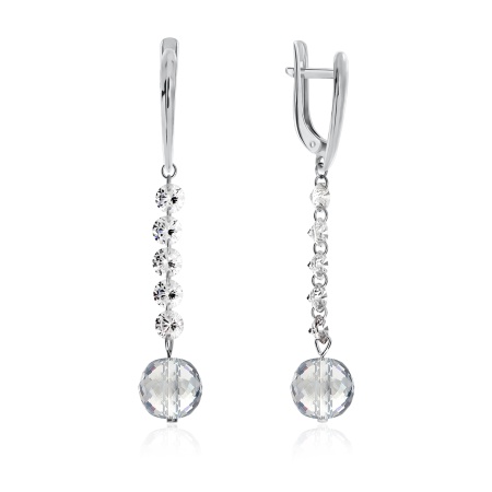 Купить оптом серьги из серебра с хрусталём и фианитами 2340520624 от Krasnoe