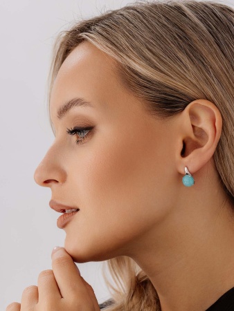 Купить оптом серьги из серебра с амазонитами 2340370124 от Krasnoe