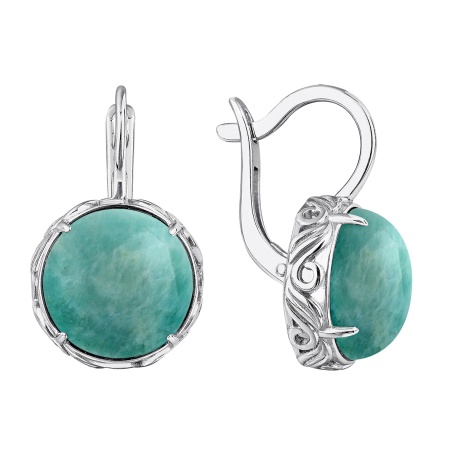 Купить оптом серьги из серебра с амазонитами 2340375138 от Krasnoe