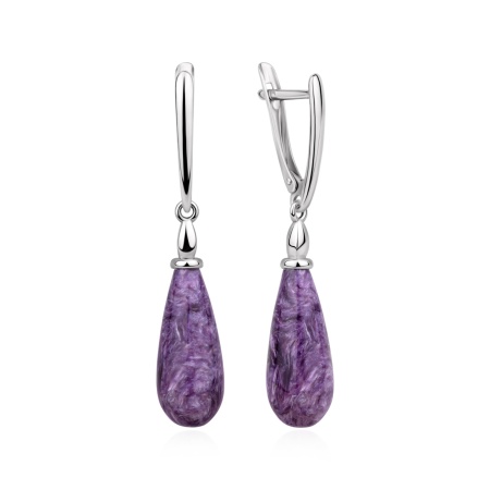 Купить оптом серьги из серебра с чароитами 2340466622 от Krasnoe