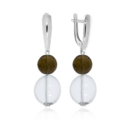 Купить оптом серьги из серебра с топазами и хрусталём 2340870647-56 от Krasnoe