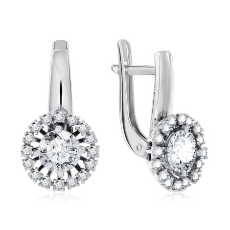 Купить оптом серьги из серебра с фианитами 2340200211-1 от Krasnoe