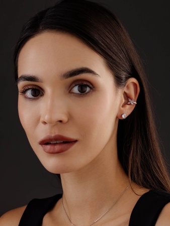 Купить оптом пусеты из серебра с фианитами П340200860 от Krasnoe