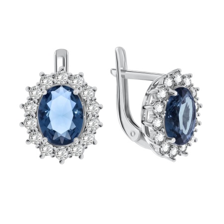 Купить оптом серьги из серебра со шпинелью и фианитами 2340840189л-76 от Krasnoe