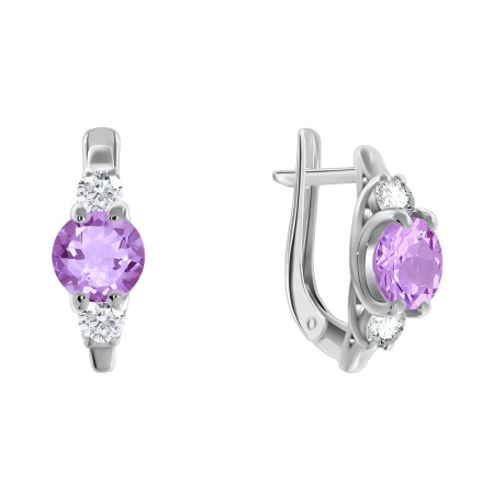 Купить оптом серьги из серебра с фианитами 2340200260-92 от Krasnoe