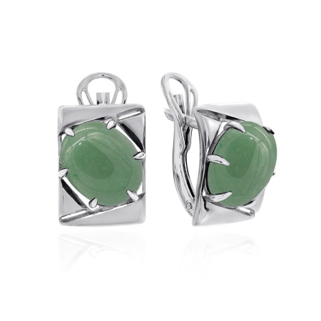 Купить оптом серьги из серебра с нефритами 2340351395 от Krasnoe