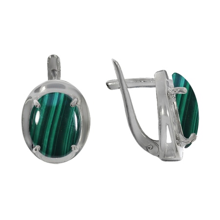 Купить оптом серьги из серебра с малахитами 2340380029 от Krasnoe
