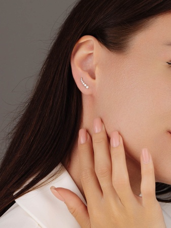 Купить оптом серьги из серебра с фианитами 2340202051 от Krasnoe