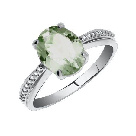 Купить оптом кольцо из серебра с кварцем и фианитами 1340180219л-69 от Krasnoe