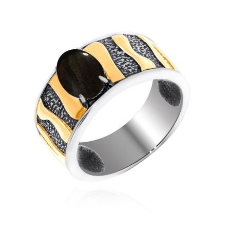 Купить оптом кольцо из серебра с обсидианом 1317321758-20 от Krasnoe