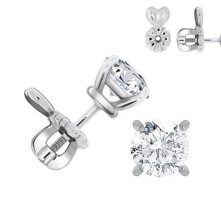 Купить оптом пусеты из серебра с фианитами П340200470 от Krasnoe