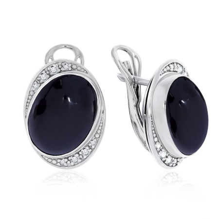 Купить оптом серьги из серебра с агатами и фианитами 2310390992-20 от Krasnoe