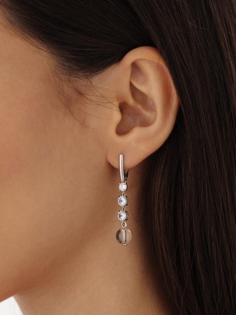 Купить оптом серьги из серебра с хрусталём и фианитами 2340521510 от Krasnoe