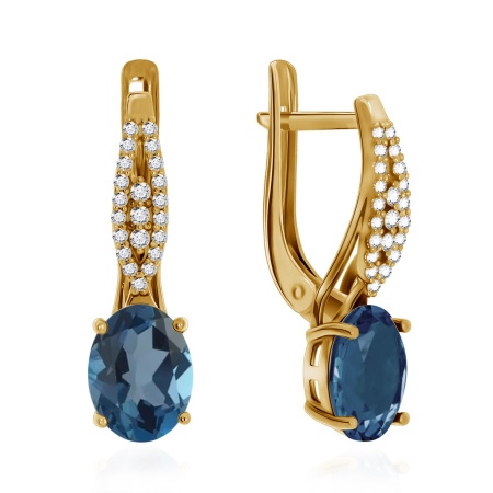 Купить оптом серьги из серебра с ситаллами и фианитами 2320870186л-76 от Krasnoe