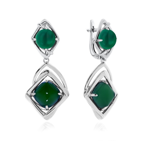 Купить оптом серьги из серебра с агатами 2340390950-60 от Krasnoe