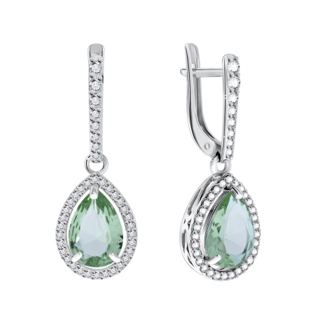 Купить оптом серьги из серебра с кварцем и фианитами 2340183625л-68 от Krasnoe