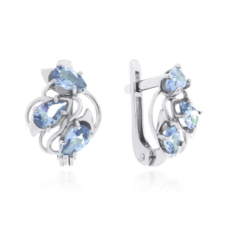 Купить оптом серьги из серебра с ситаллами 2340884752-70 от Krasnoe