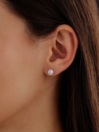 Купить оптом пусеты из серебра с фианитами П340200860 от Krasnoe