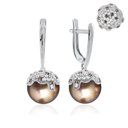 Купить оптом серьги из серебра с жемчугом 2340240807л-43 от Krasnoe