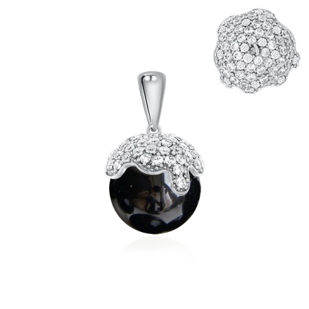 Купить оптом подвеска из серебра с агатом и фианитами 3340390807л-1-20 от Krasnoe