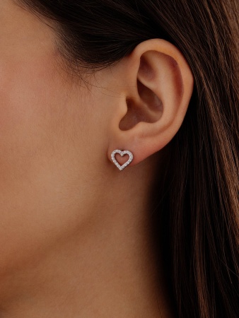 Купить оптом пусеты из серебра с фианитами 2340205284л от Krasnoe