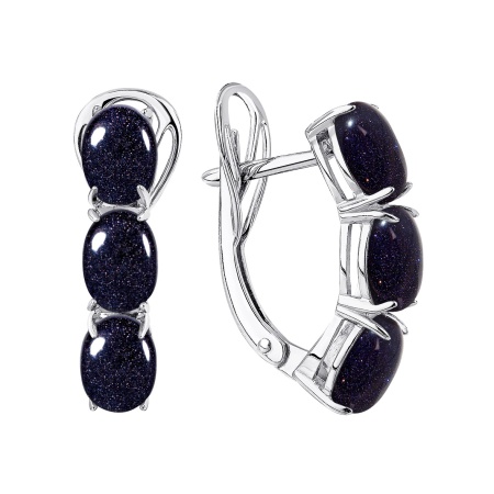 Купить оптом серьги из серебра с синтетическими авантюринами 2340365159 от Krasnoe