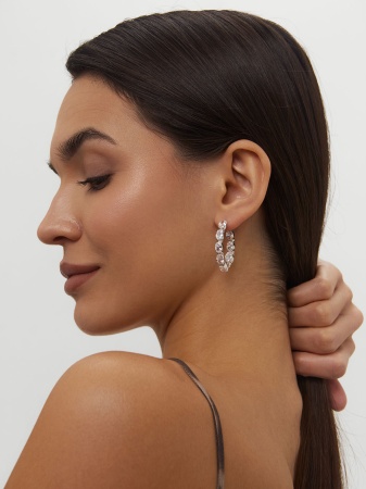 Купить оптом серьги из серебра с фианитами 2340201183 от Krasnoe