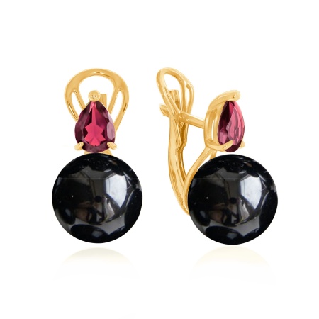 Купить оптом серьги из серебра с агатами и фианитами 2320391396-1-20 от Krasnoe