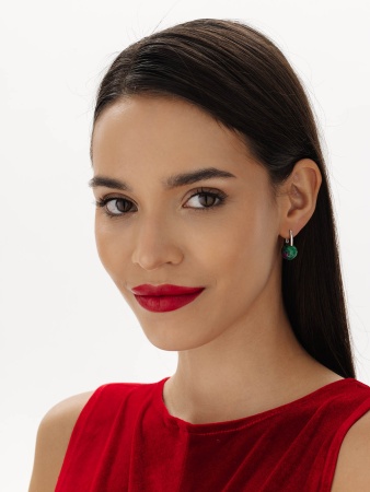 Купить оптом серьги из серебра с рубин-цоизитами 2340594318 от Krasnoe