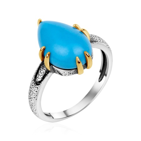 Купить оптом кольцо из серебра с бирюзой 1317Б26382-1 от Krasnoe