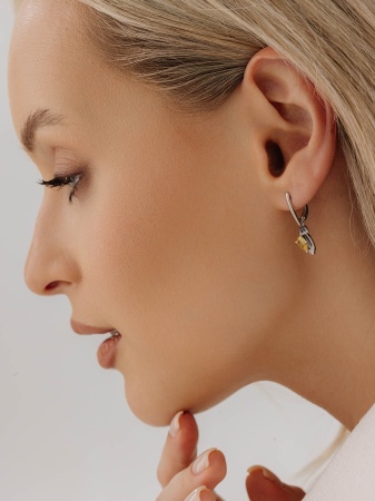 Купить оптом серьги из серебра с фианитами и ситаллами 2348875314-53 от Krasnoe