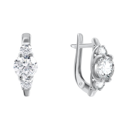 Купить оптом серьги из серебра с фианитами 2340200260 от Krasnoe