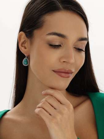 Купить оптом серьги из серебра с бирюзой 2310315062 от Krasnoe