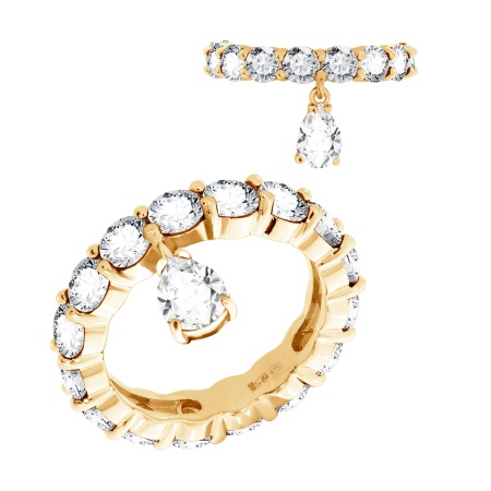 Купить оптом кольцо из серебра с фианитами 1320201314-190 от Krasnoe