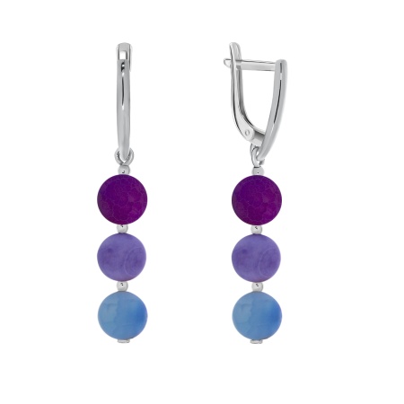 Купить оптом серьги из серебра с агатами 2340390314-9 от Krasnoe