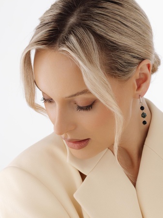 Купить оптом серьги из серебра с агатами и агатами 2340395880-А15 от Krasnoe