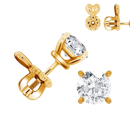 Купить оптом пусеты из серебра с фианитами П320200470 от Krasnoe