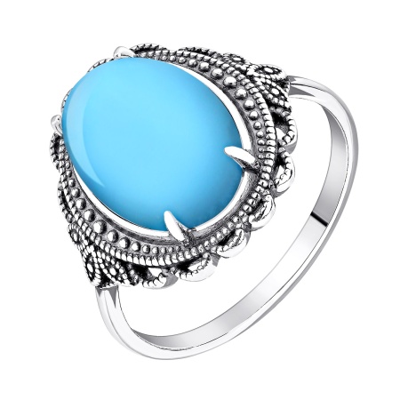Купить оптом кольцо из серебра с бирюзой 1310315084 от Krasnoe