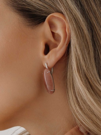 Купить оптом серьги из серебра с халцедонами 2340605044-30 от Krasnoe