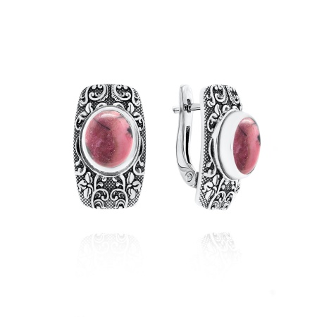 Купить оптом серьги из серебра с родонитами 2310451370 от Krasnoe