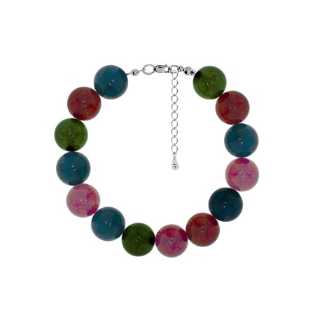 Купить оптом браслет из серебра с агатами 4340396119-18-2 от Krasnoe