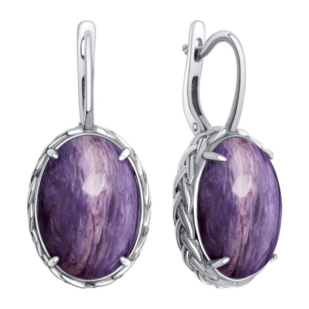 Купить оптом серьги из серебра с чароитами 2340465705 от Krasnoe