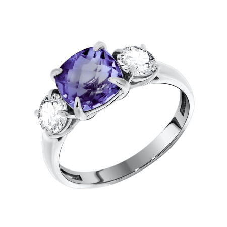 Купить оптом кольцо из серебра с ситаллом и фианитами 1340880283-90 от Krasnoe