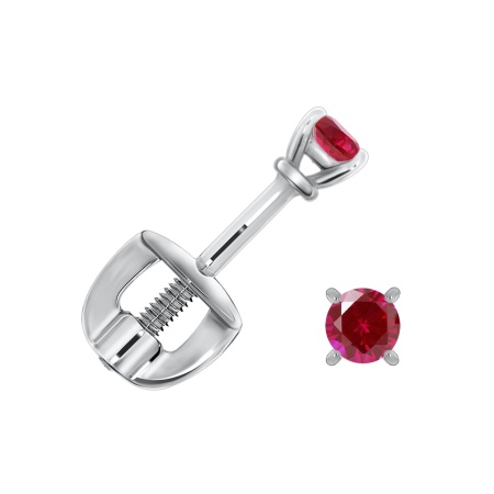 Купить оптом пусеты из серебра с натуральными корундами П340220425-37 от Krasnoe