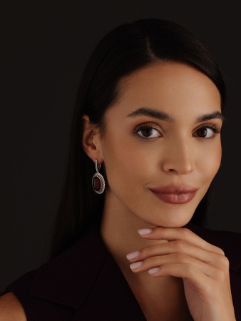 Купить оптом серьги из серебра с агатами 2310390966-40 от Krasnoe