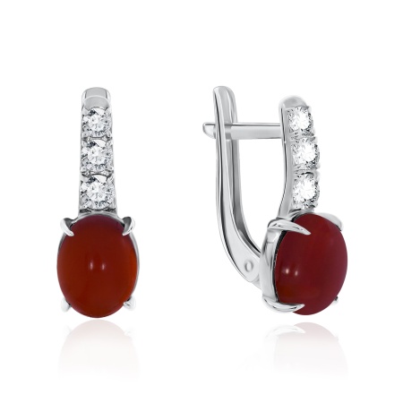 Купить оптом серьги из серебра с агатами и фианитами 2340390364-40 от Krasnoe