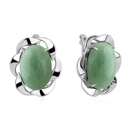 Купить оптом серьги из серебра с авантюринами 2340366340-1-60 от Krasnoe